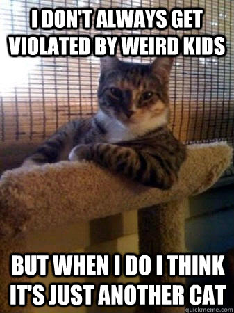 I don't always get violated by weird kids  But when I do I think it's just another cat  The Most Interesting Cat in the World