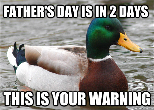Father's day is in 2 days this is your warning  Actual Advice Mallard