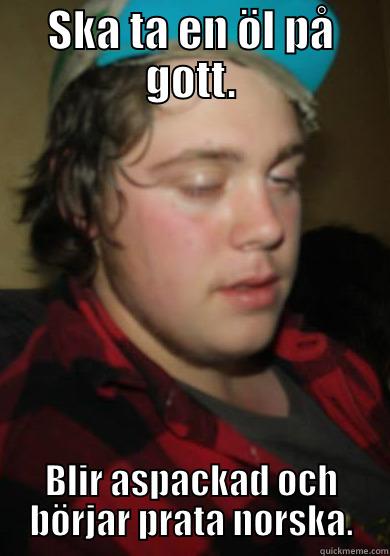 SKA TA EN ÖL PÅ GOTT. BLIR ASPACKAD OCH BÖRJAR PRATA NORSKA. Misc