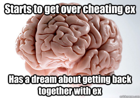 Starts to get over cheating ex Has a dream about getting back together with ex - Starts to get over cheating ex Has a dream about getting back together with ex  Scumbag Brain