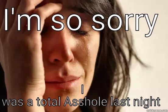 I'M SO SORRY  I WAS A TOTAL ASSHOLE LAST NIGHT  First World Problems