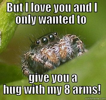 BUT I LOVE YOU AND I ONLY WANTED TO   GIVE YOU A HUG WITH MY 8 ARMS! Misunderstood Spider