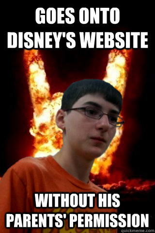 goes onto Disney's website without his parents' permission  