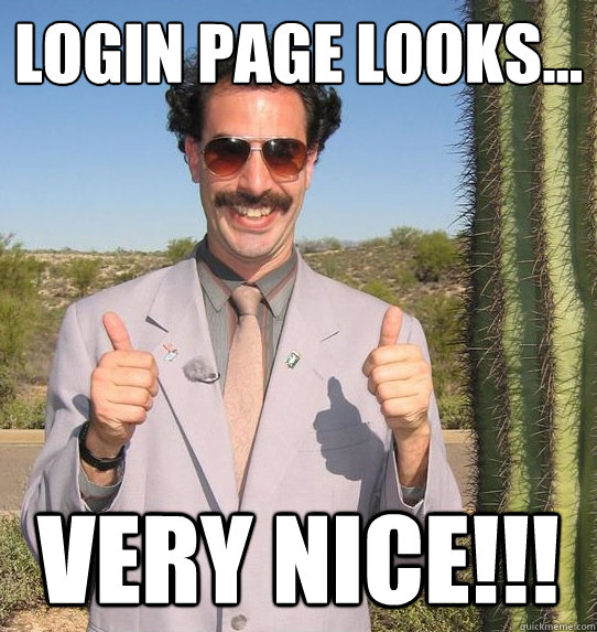 Login page looks... VERY nice!!!  Upvoting Kazakh
