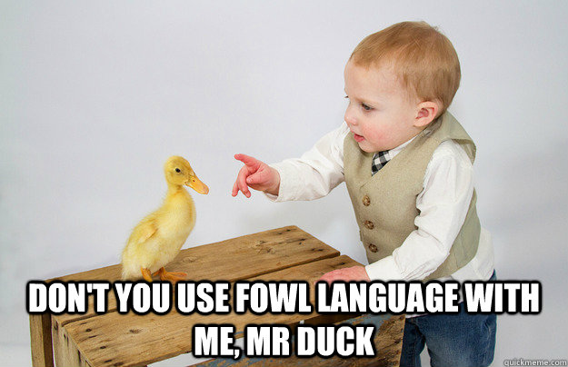  Don't you use fowl language with me, Mr duck -  Don't you use fowl language with me, Mr duck  Dirty Duckling