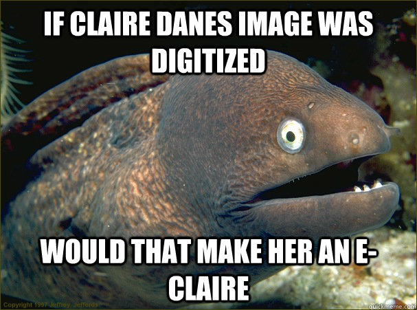 If claire danes image was digitized would that make her an e-claire  Bad Joke Eel
