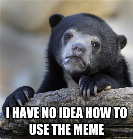   I have no idea how to use the MEME  Confession Bear