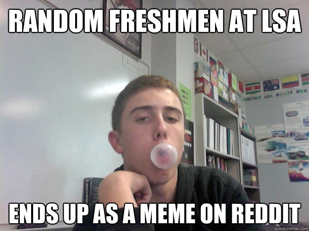 random freshmen at LSA  ends up as a meme on reddit  