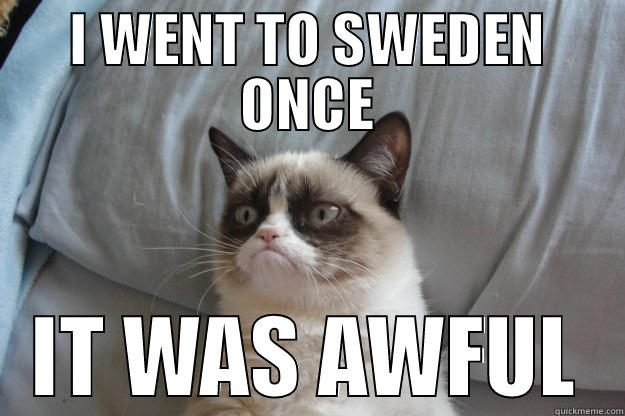 I WENT TO SWEDEN ONCE IT WAS AWFUL Grumpy Cat