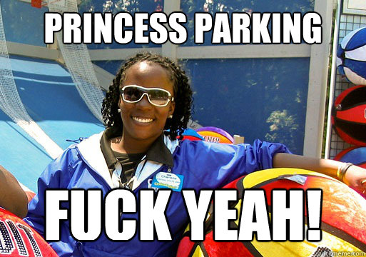 Princess Parking Fuck yeah!  Cedar Point employee