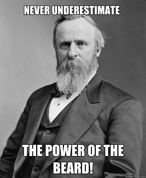 Never underestimate the power of the beard!   hip rutherford b hayes