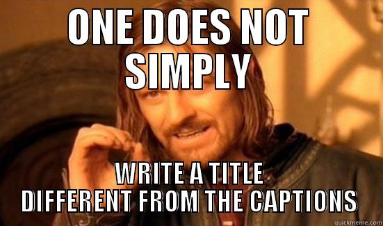 ONE DOES NOT SIMPLY WRITE A TITLE DIFFERENT FROM THE CAPTIONS Boromir