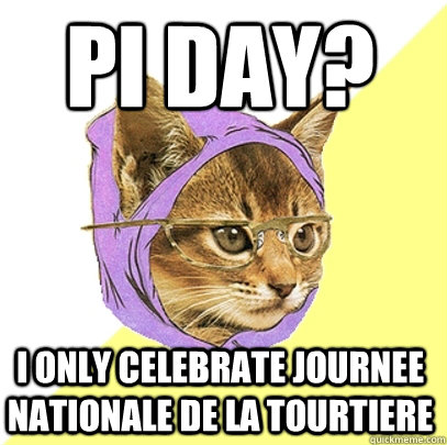 Pi Day? I only celebrate journee nationale de la tourtiere  Hipster Kitty