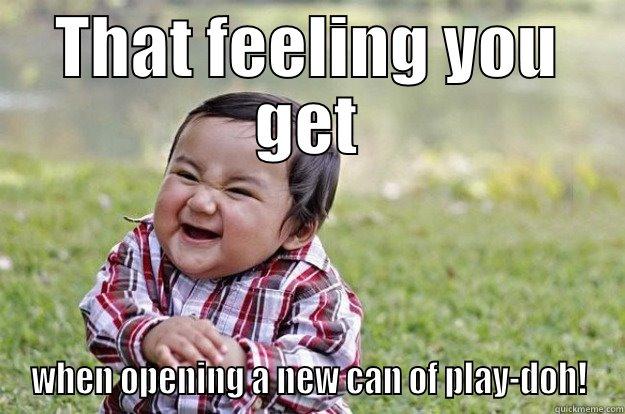 New Playdoh face - THAT FEELING YOU GET WHEN OPENING A NEW CAN OF PLAY-DOH! Evil Toddler