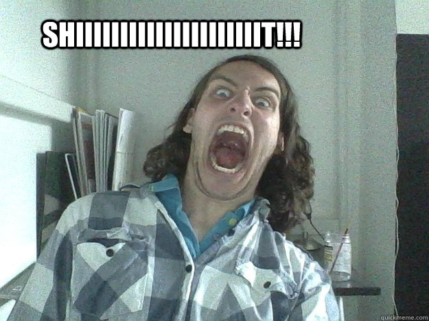 SHIIIIIIIIIIIIIIIIIIIIIT!!! - SHIIIIIIIIIIIIIIIIIIIIIT!!!  Angry panicking guy
