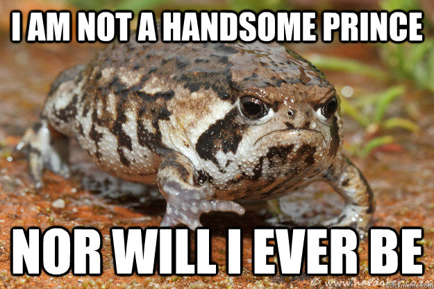I am not a handsome Prince Nor will I ever be  grumpy toad