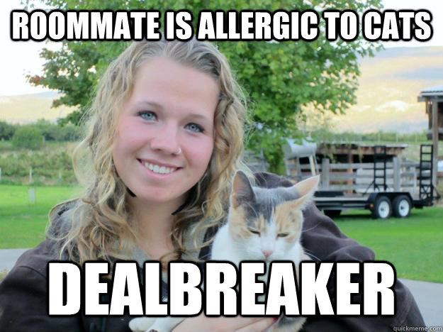 roommate is allergic to cats dealbreaker  Crazy Cat Lady