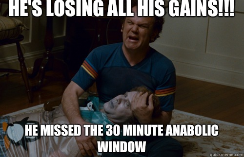 He's losing all his Gains!!! He missed the 30 minute anabolic window   step brothers