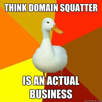Think Domain Squatter Is an actual business  Tech Impaired Duck