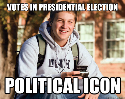 Votes in presidential election political icon  College Freshman