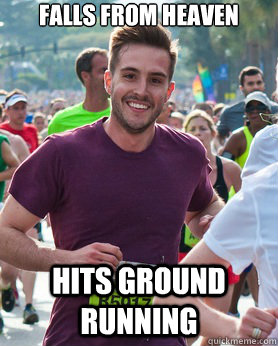 Falls from heaven hits ground running  Ridiculously photogenic guy