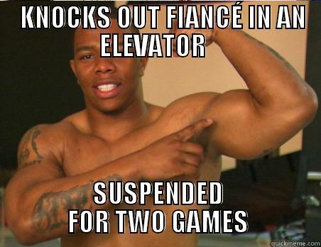 Rice Sucks -   KNOCKS OUT FIANCÉ IN AN ELEVATOR   SUSPENDED FOR TWO GAMES Misc