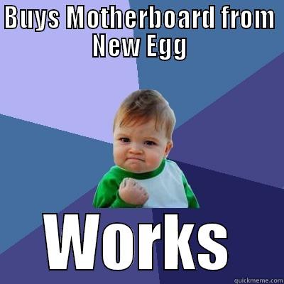 BUYS MOTHERBOARD FROM NEW EGG WORKS Success Kid
