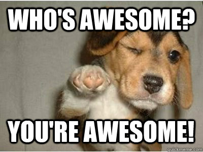 Who's awesome? you're awesome!  