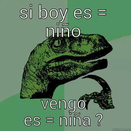 SI BOY ES = NIÑO VENGO ES = NIÑA ? Philosoraptor