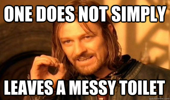 ONE DOES NOT SIMPLY LEAVES A MESSY TOILET  One Does Not Simply