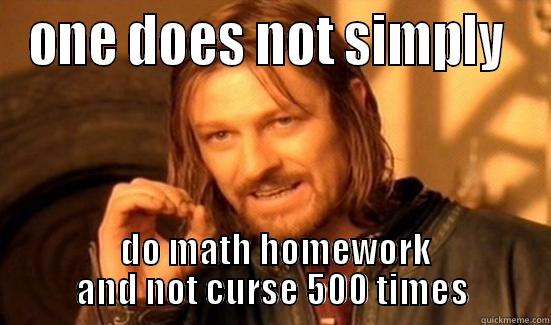ONE DOES NOT SIMPLY   DO MATH HOMEWORK AND NOT CURSE 500 TIMES Boromir
