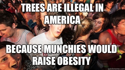 Trees are illegal in America Because munchies would raise obesity  Sudden Clarity Clarence