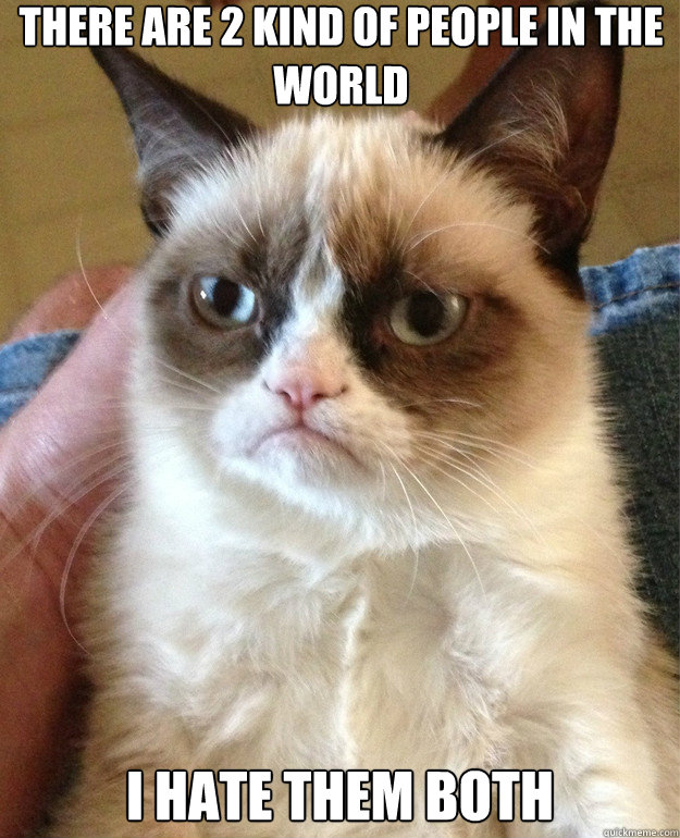 There are 2 kind of people in the world i hate them both - There are 2 kind of people in the world i hate them both  Misc