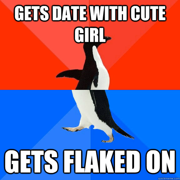 Gets date with cute girl Gets flaked on  Socially Awesome Awkward Penguin