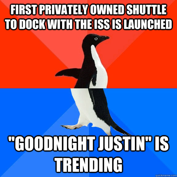first privately owned shuttle to dock with the iss is launched 