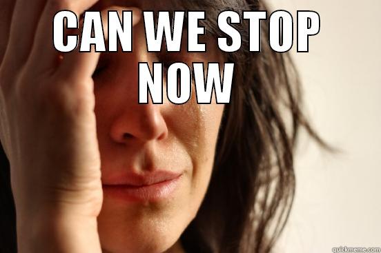 CAN WE STOP NOW  First World Problems