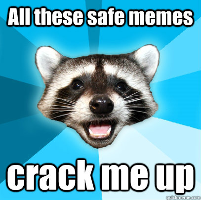 All these safe memes crack me up   Lame Pun Coon