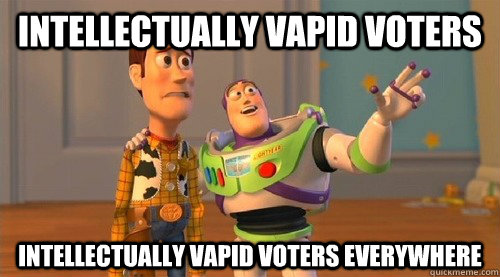 intellectually vapid voters intellectually vapid voters everywhere  Buzz Kill