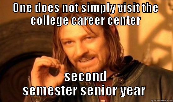 ONE DOES NOT SIMPLY VISIT THE COLLEGE CAREER CENTER SECOND SEMESTER SENIOR YEAR  Boromir