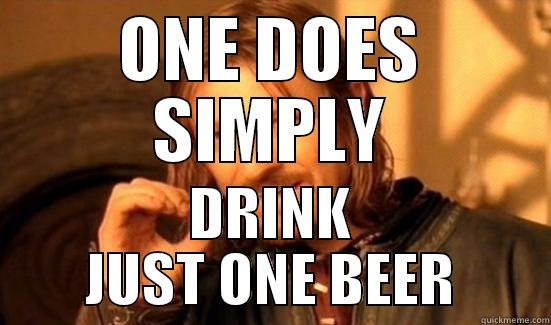 ONE DOES SIMPLY DRINK JUST ONE BEER Boromir