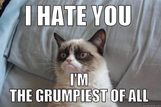 I HATE YOU I'M THE GRUMPIEST OF ALL Grumpy Cat