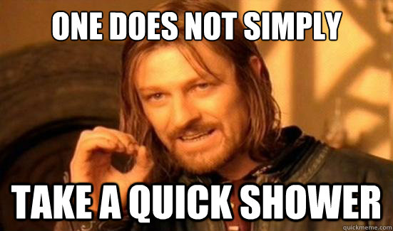 One Does Not Simply Take a quick shower  Boromir