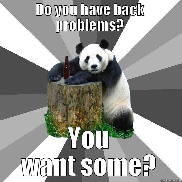 DO YOU HAVE BACK PROBLEMS? YOU WANT SOME? Pickup-Line Panda