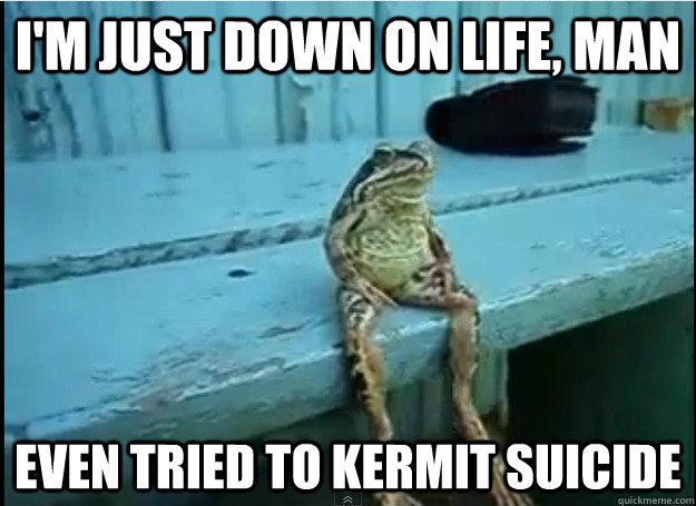 i'm just down on life, man even tried to kermit suicide - i'm just down on life, man even tried to kermit suicide  Misc