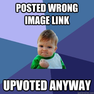 Posted wrong image link upvoted anyway  Success Kid