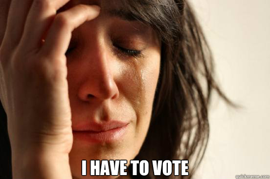  I have to Vote  First World Problems