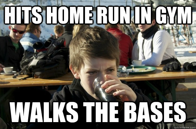 hits home run in gym walks the bases - hits home run in gym walks the bases  Lazy Elementary School Kid