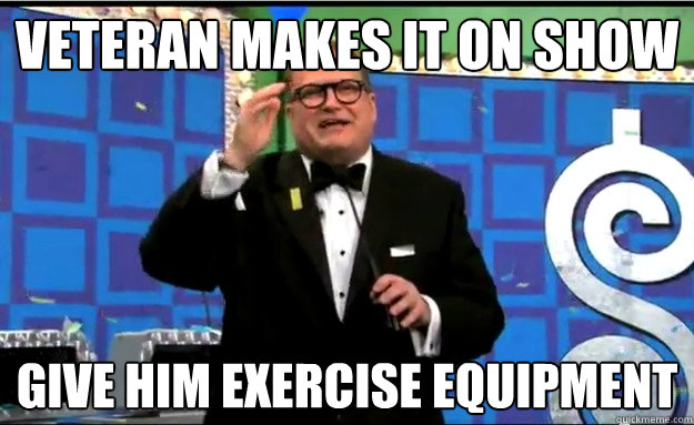 Veteran makes it on show give him exercise equipment - Veteran makes it on show give him exercise equipment  price is right