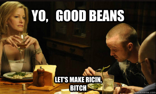 YO,   GOOD BEANS  Let's make Ricin, Bitch  Breaking Bad Dinner Scene