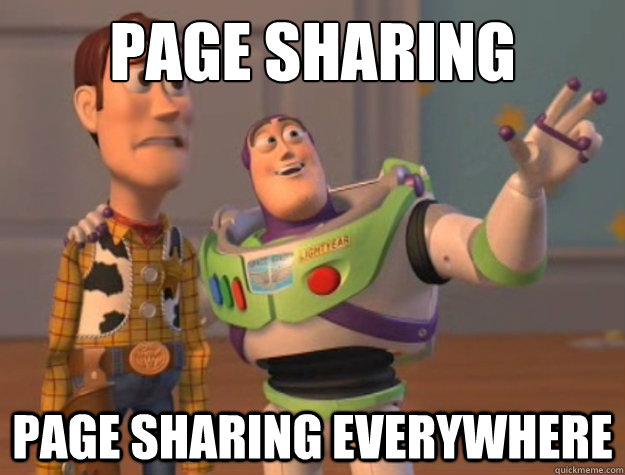 Page sharing Page sharing everywhere  Buzz Lightyear